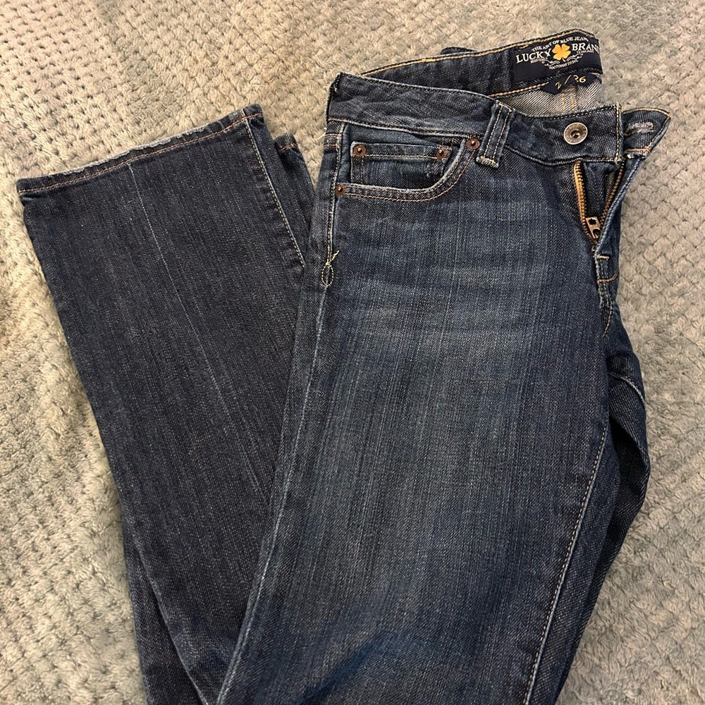 Lucky Brand Lola Boot Blue Jeans Size 2 / 26 Waist - EUC - Picture 4 of 7